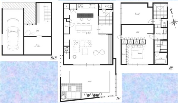 渋谷区上原2丁目　戸建　間取り図